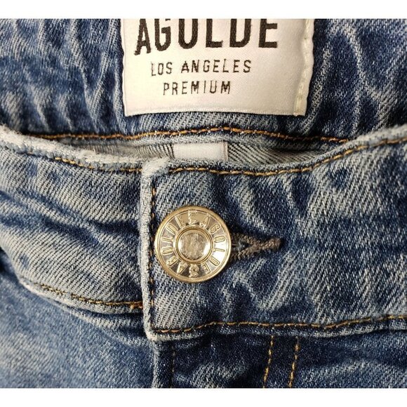 AGOLDE Lara Jeans SZ 29 8 Skinny Badlands Low Rise Distressed Raw Hem Cropped - Picture 5 of 13